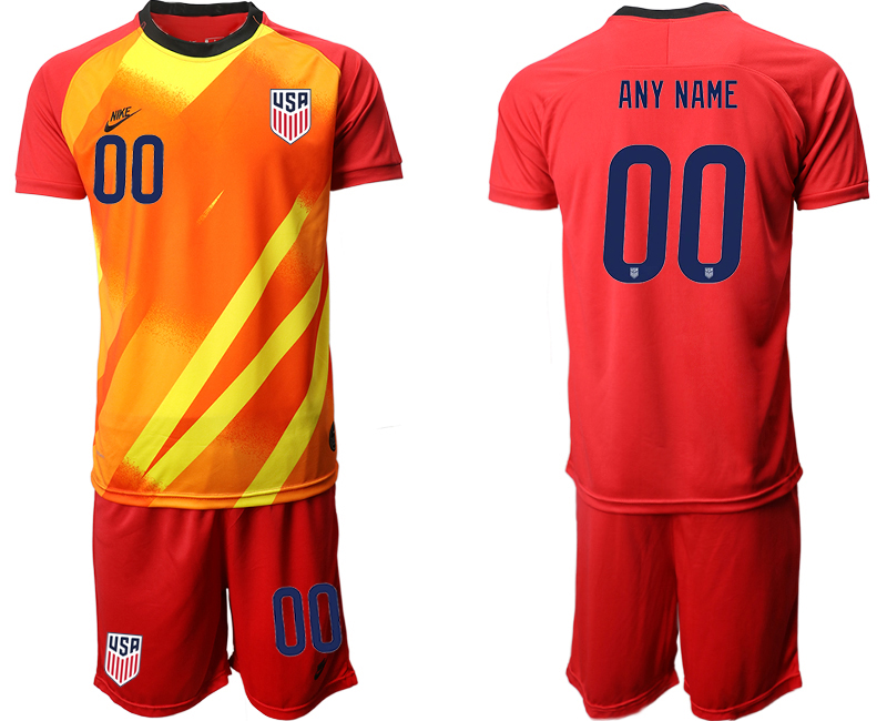 Men 2020-2021 Season National team United States goalkeeper red customized Soccer Jersey->->Custom Jersey